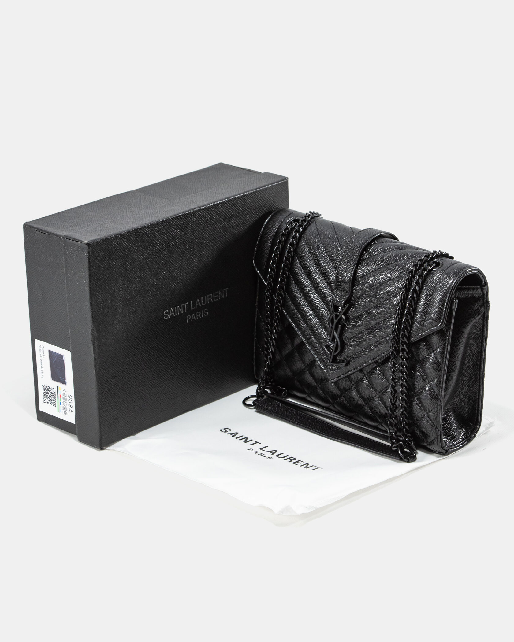 Saint Laurent Envelope Medium In Quilted Leather Black - 2