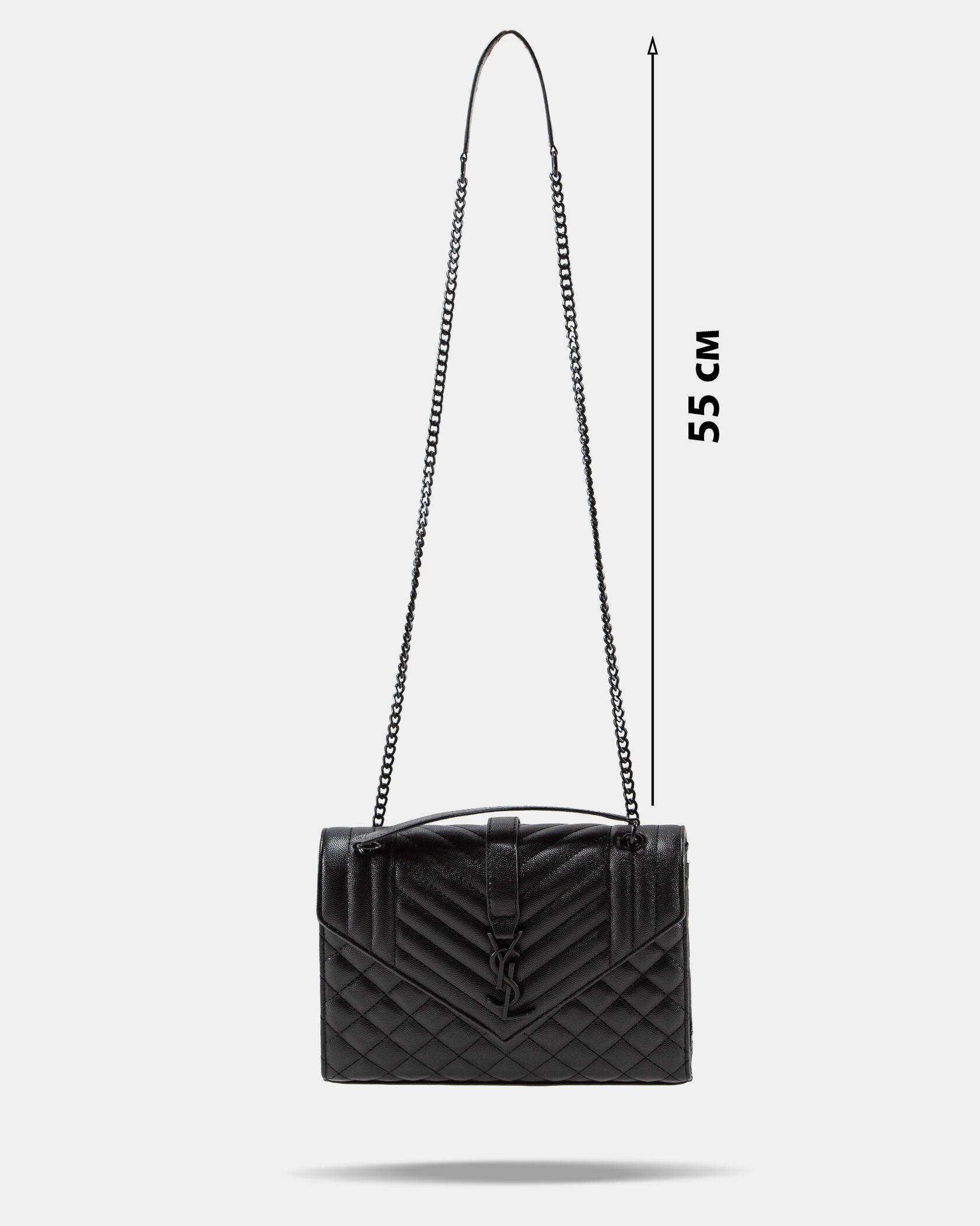 Saint Laurent Envelope Medium In Quilted Leather Black - 4