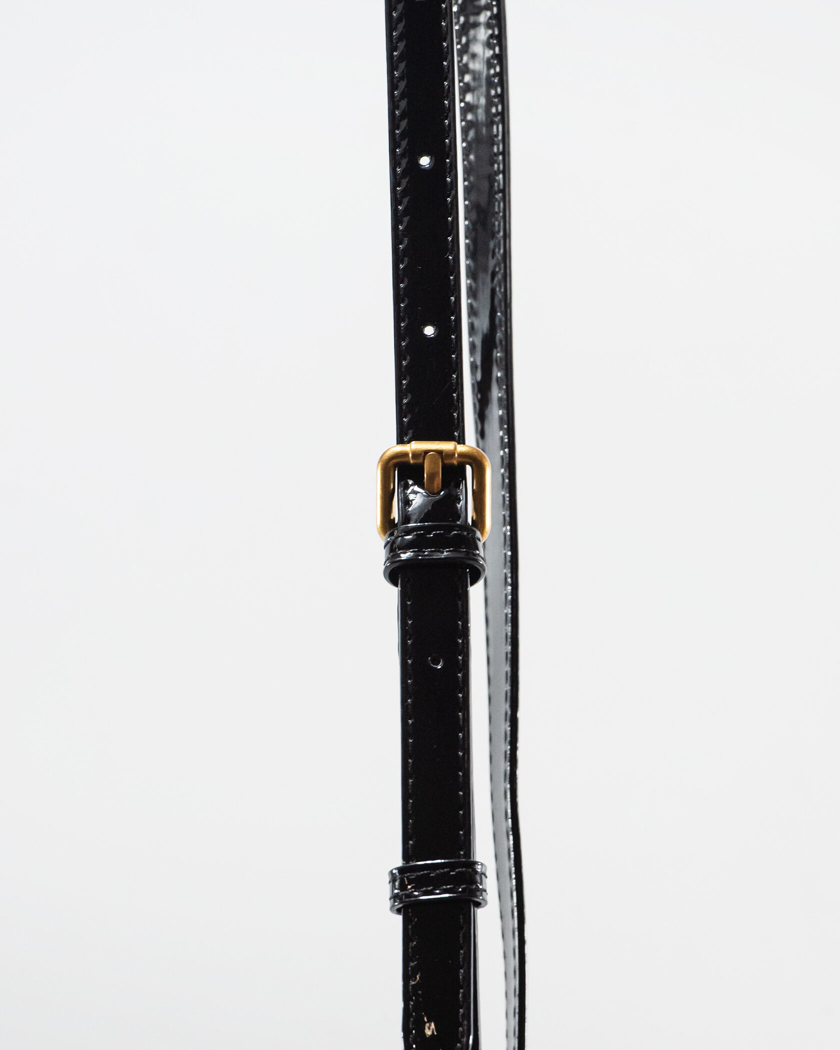 Saint Laurent Gaby Vanity Lacquered Leather Shoulder Bag Black - 11