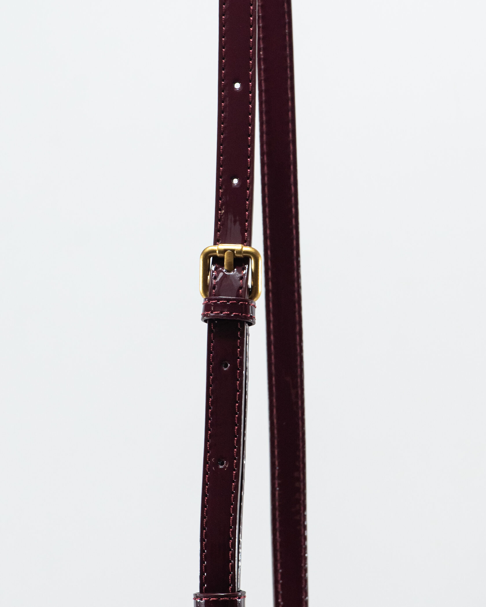 Saint Laurent Gaby Vanity Lacquered Leather Shoulder Bag Burgundy - 11