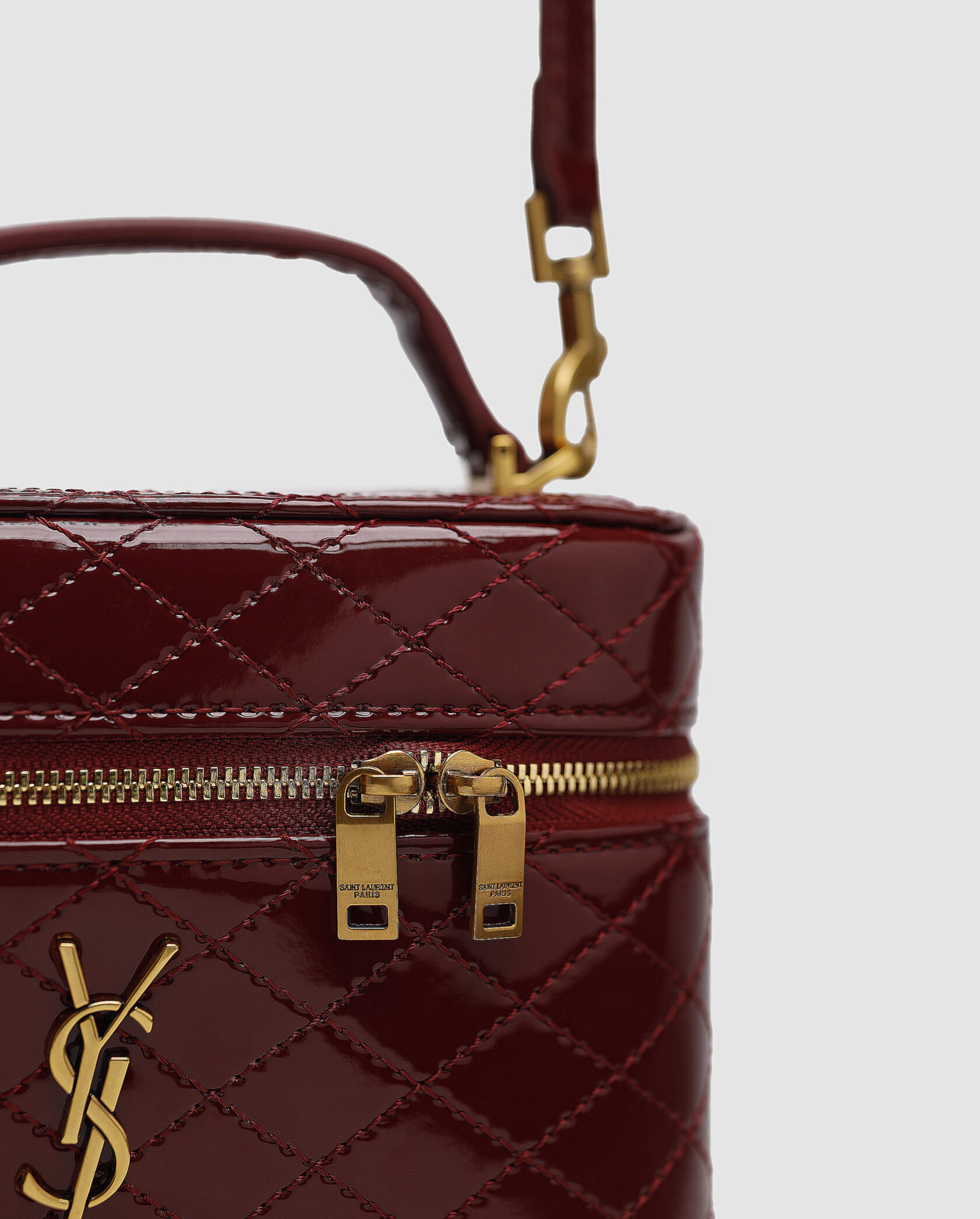 Saint Laurent Gaby Vanity Lacquered Leather Shoulder Bag Red - 5