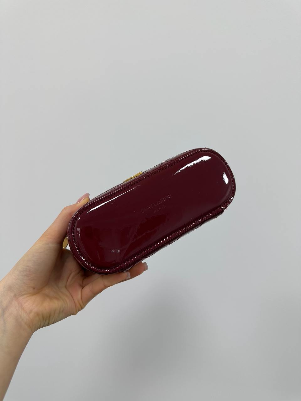 Saint Laurent Gaby Vanity Lacquered Leather Shoulder Bag Red - 8