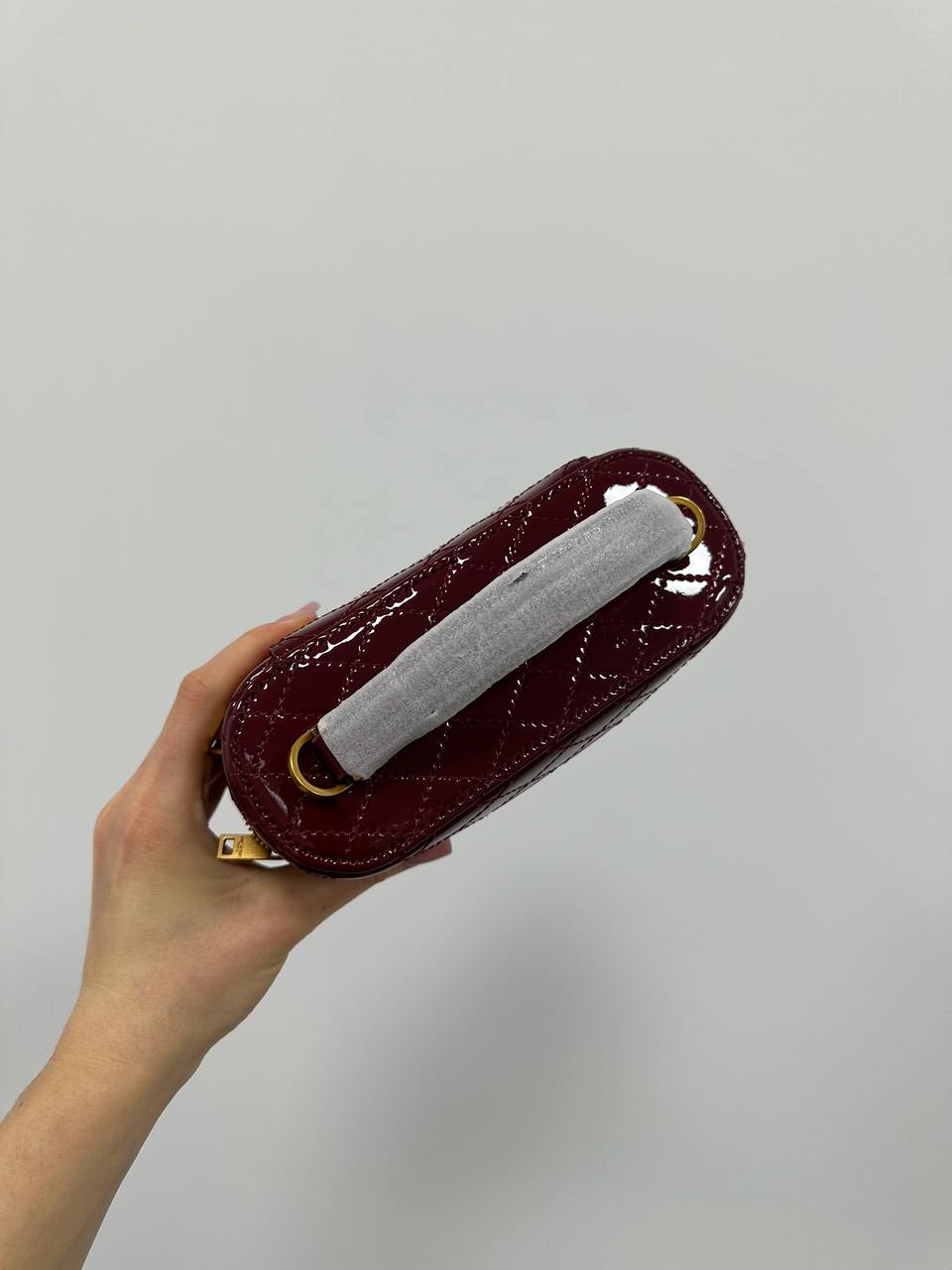 Saint Laurent Gaby Vanity Lacquered Leather Shoulder Bag Red - 9