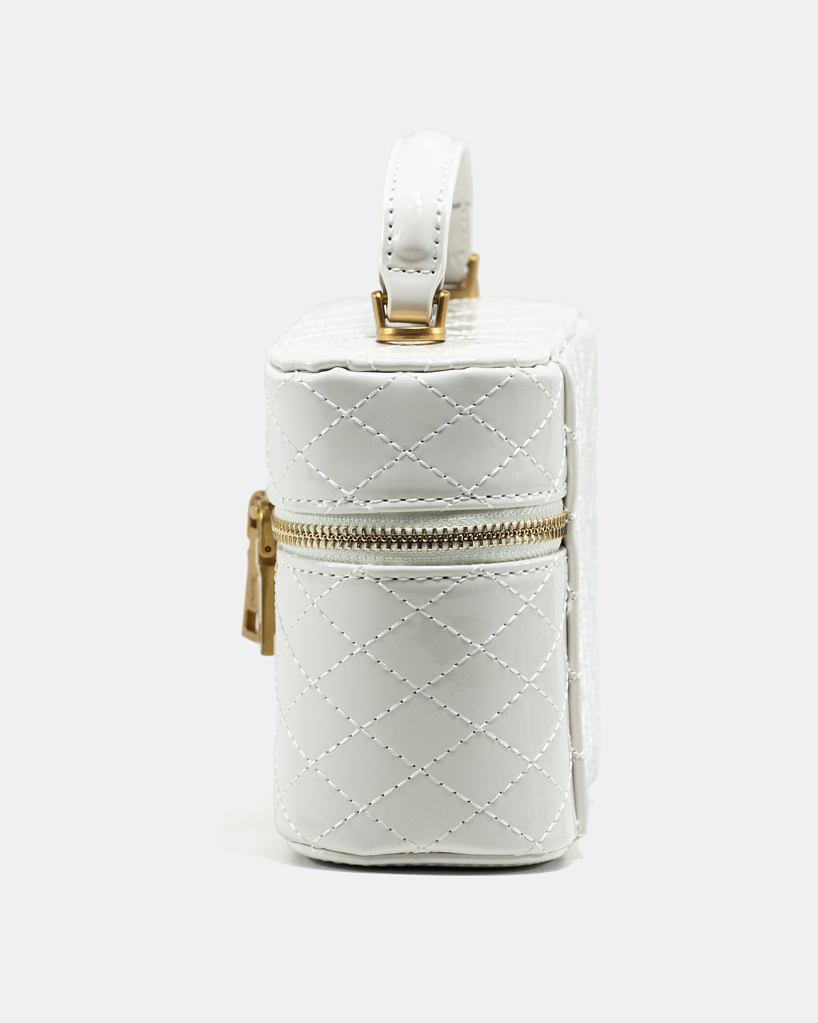 Saint Laurent Gaby Vanity Lacquered Leather Shoulder Bag White - 7