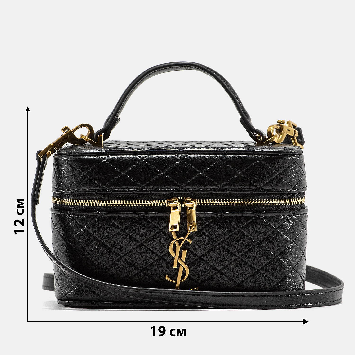 Saint Laurent Gaby Vanity Leather Shoulder Bag Black - 3