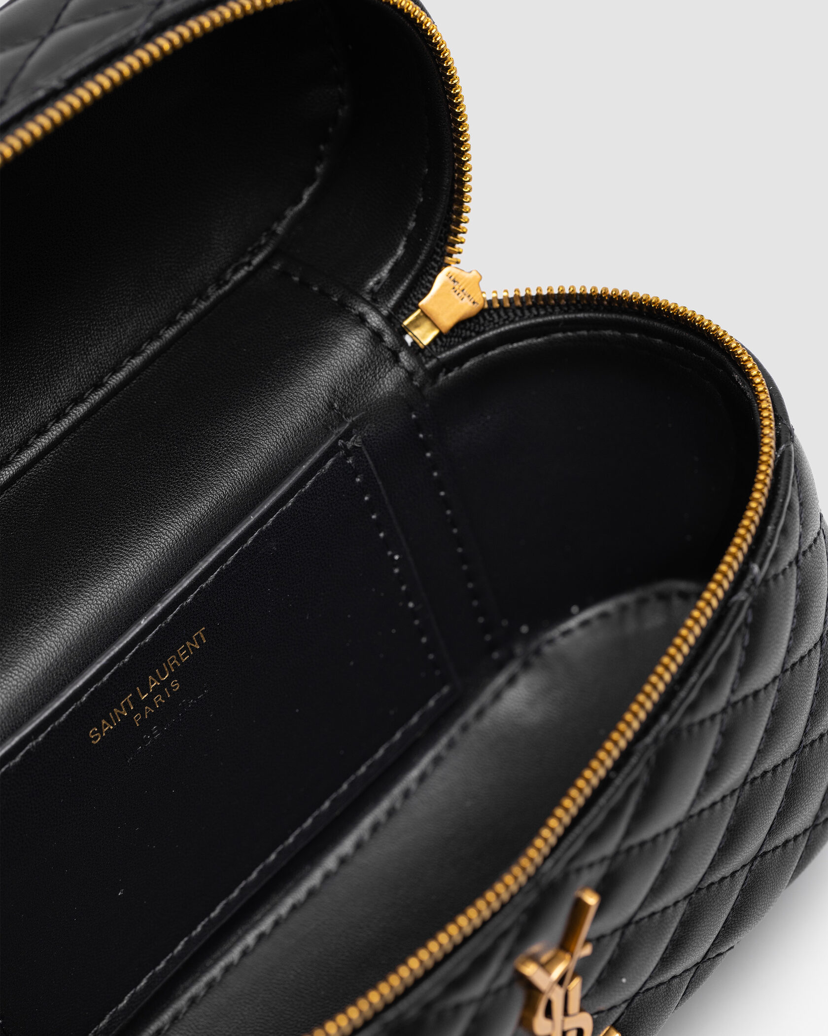 Saint Laurent Gaby Vanity Leather Shoulder Bag Black - 6