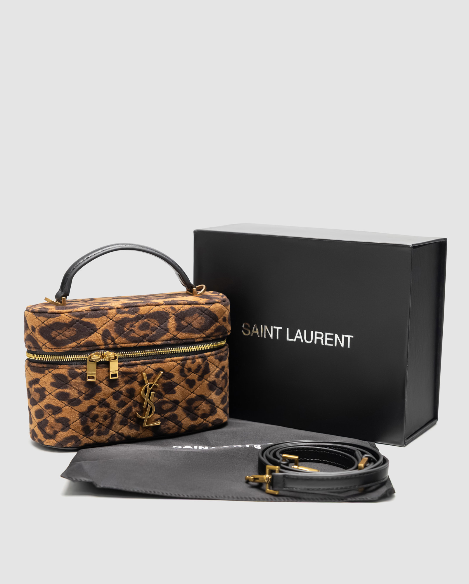 Saint Laurent Gaby Vanity Textile Shoulder Bag Leo/Brown - 8
