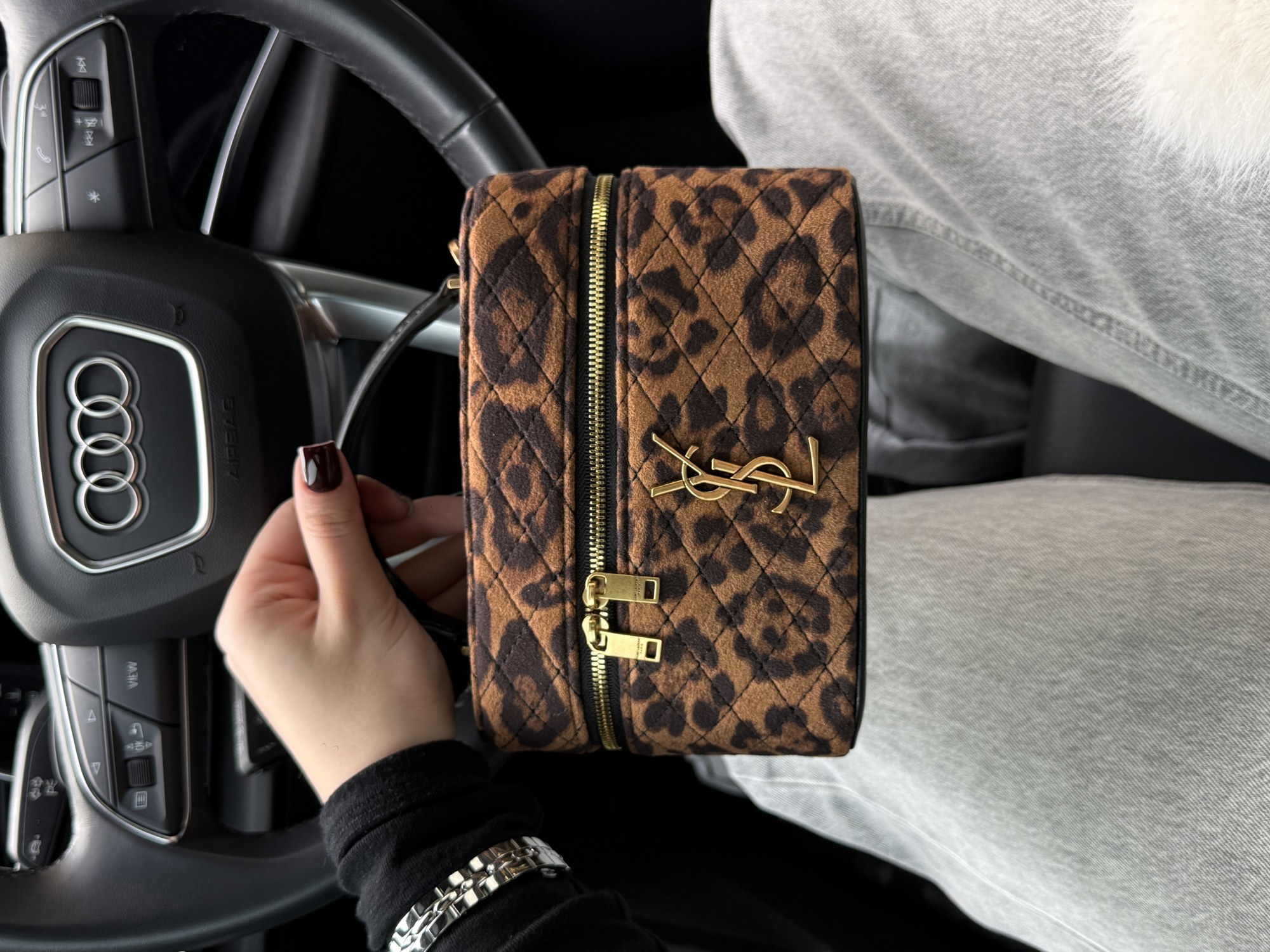 Saint Laurent Gaby Vanity Textile Shoulder Bag Leo/Brown - 12