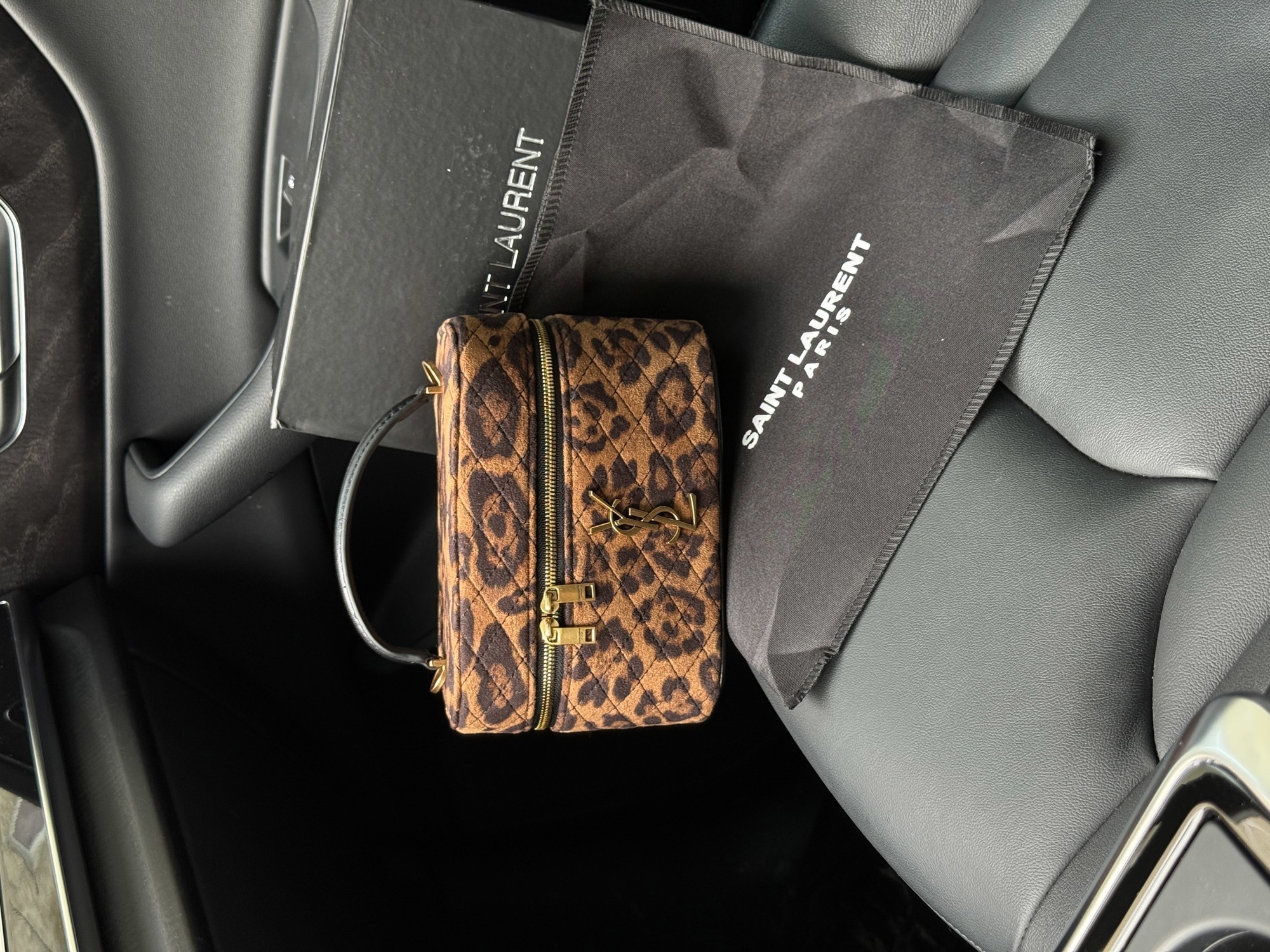Saint Laurent Gaby Vanity Textile Shoulder Bag Leo/Brown - 10
