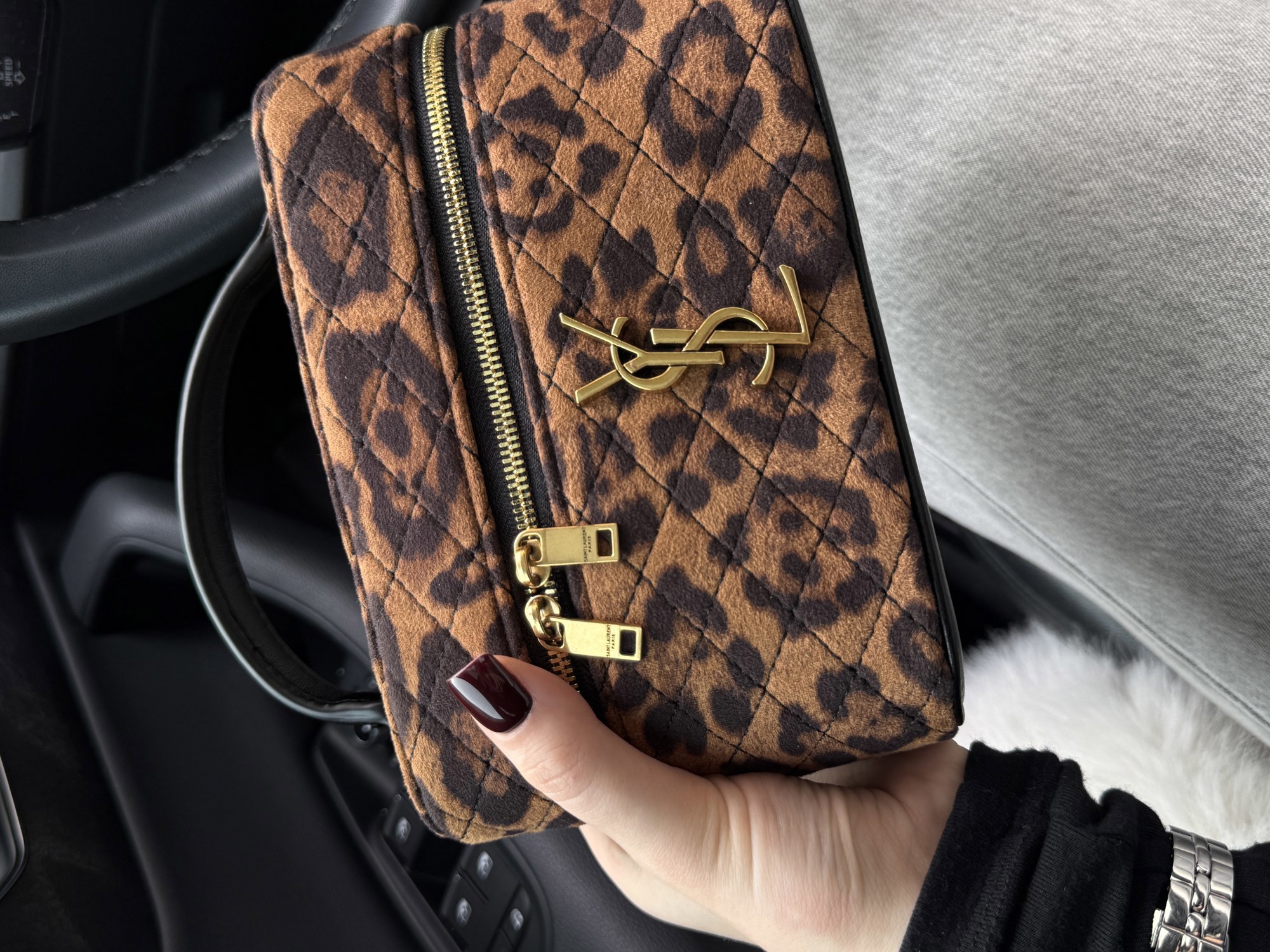 Saint Laurent Gaby Vanity Textile Shoulder Bag Leo/Brown - 13