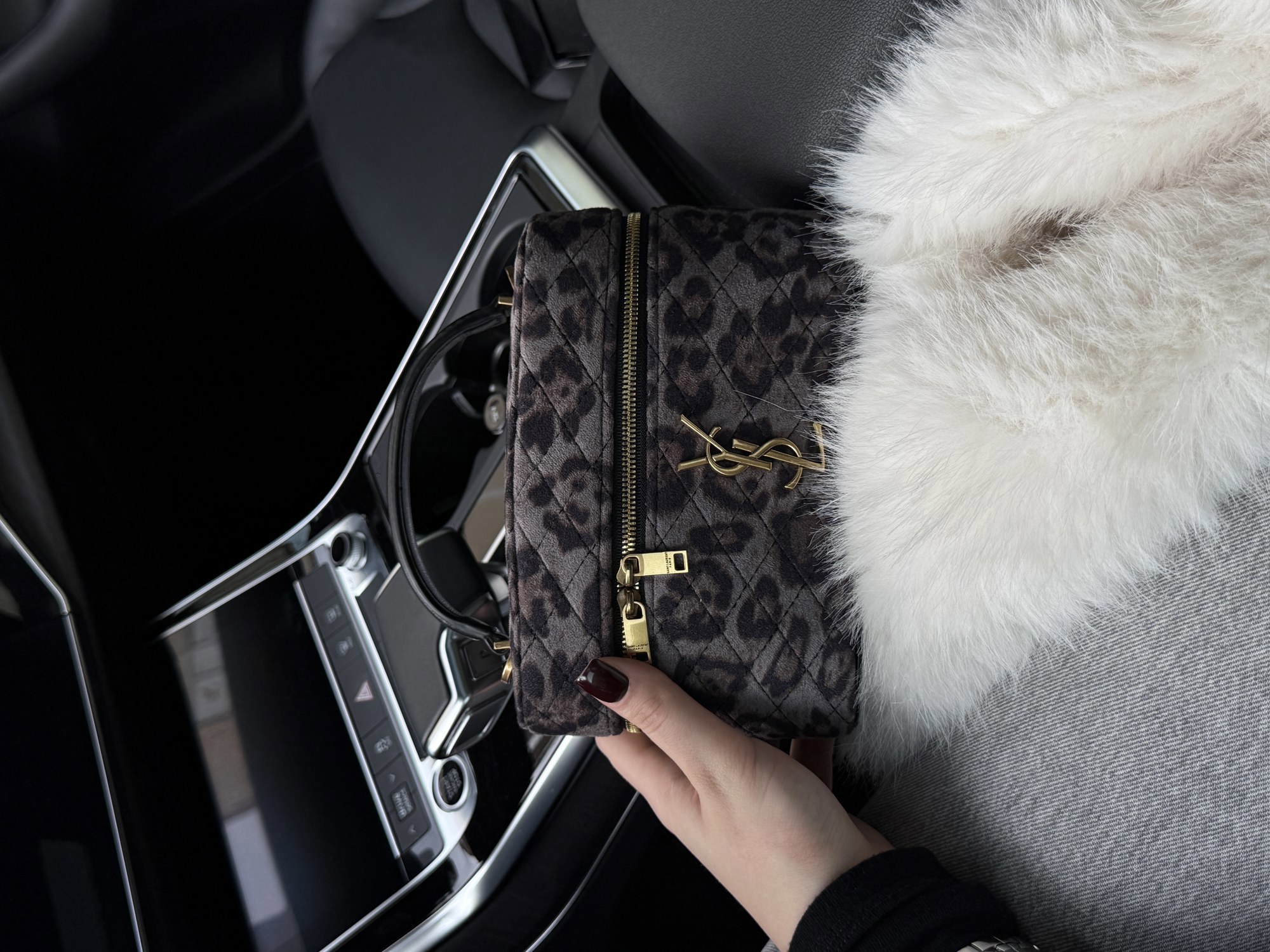 Saint Laurent Gaby Vanity Textile Shoulder Bag Leo/Grey - 12