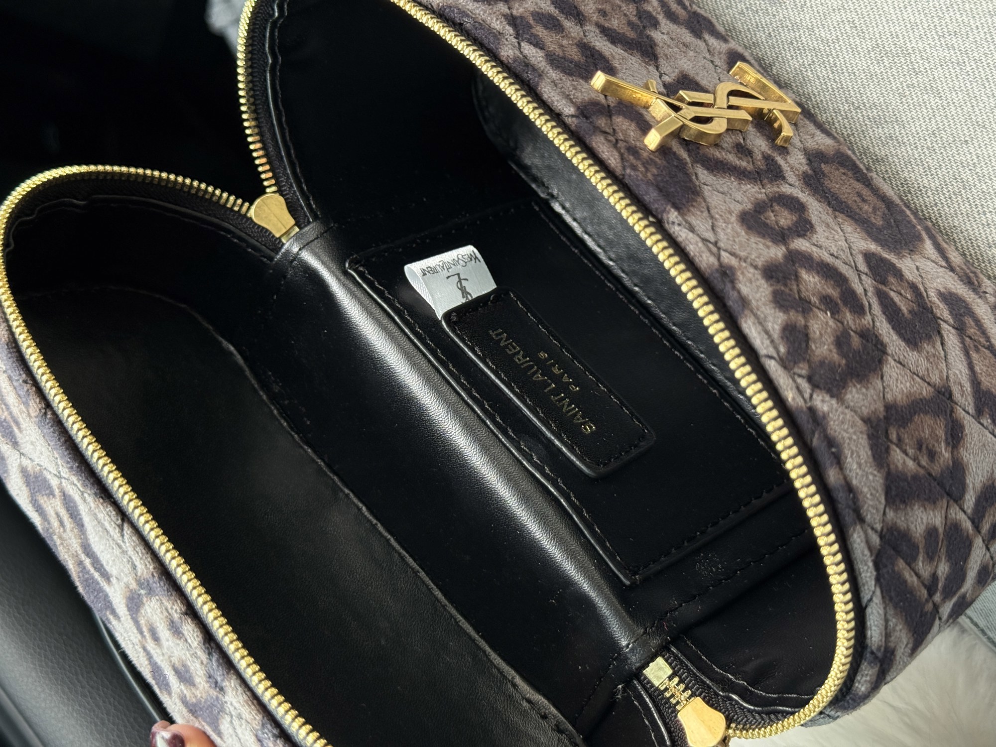 Saint Laurent Gaby Vanity Textile Shoulder Bag Leo/Grey - 15
