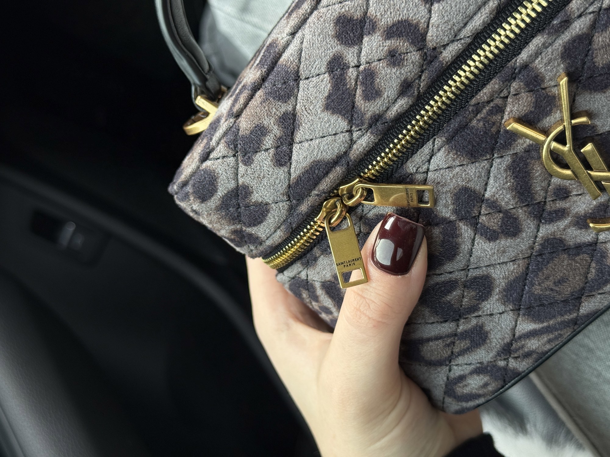 Saint Laurent Gaby Vanity Textile Shoulder Bag Leo/Grey - 14