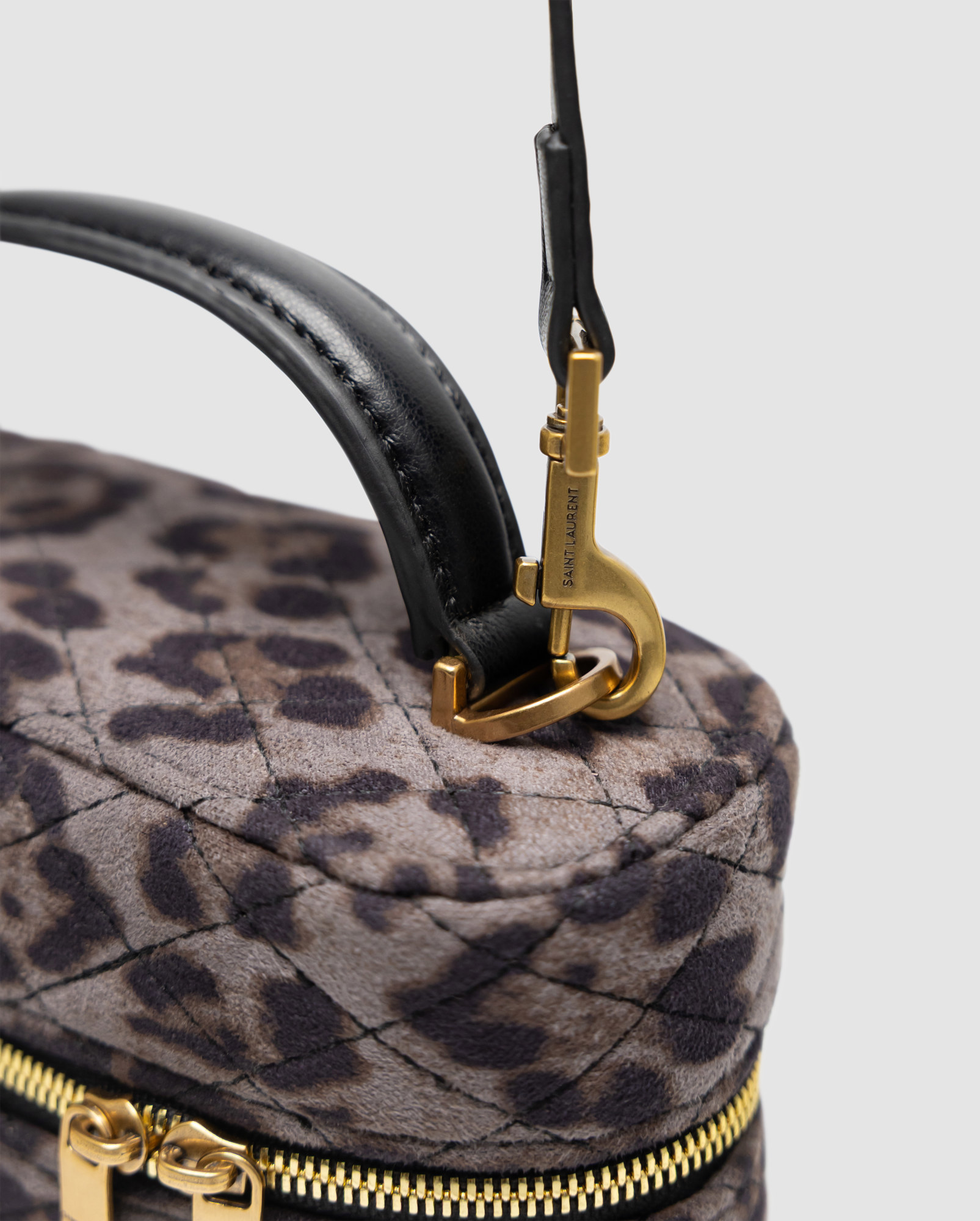 Saint Laurent Gaby Vanity Textile Shoulder Bag Leo/Grey - 5