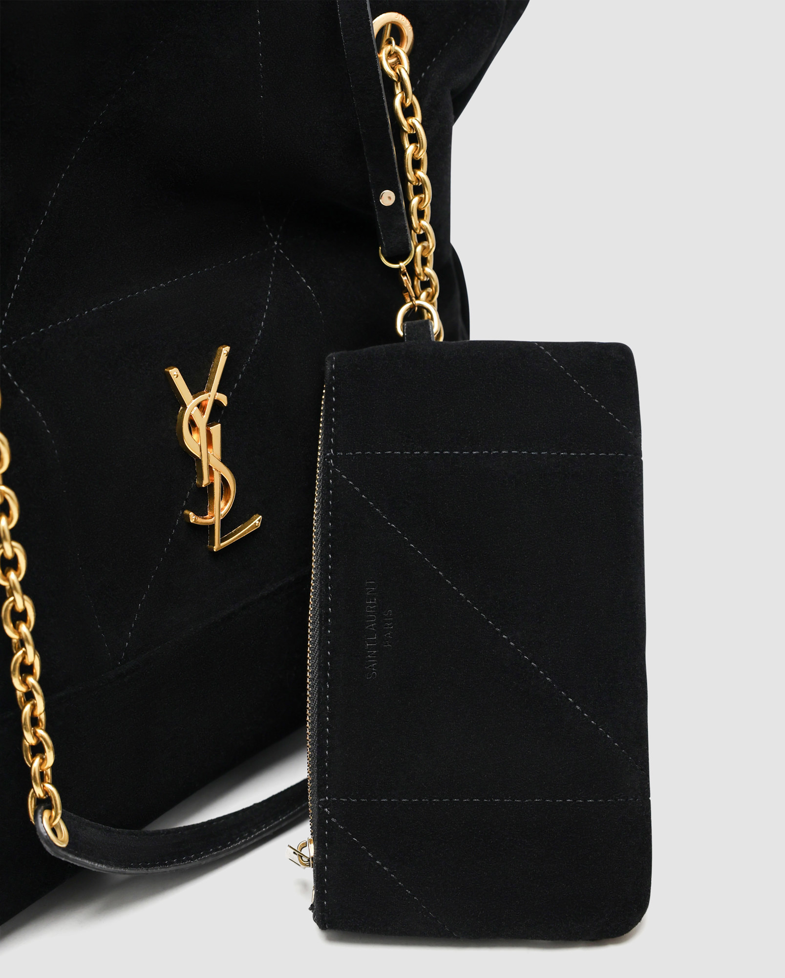 Saint Laurent Jamie Shopping in Suede Black - 5