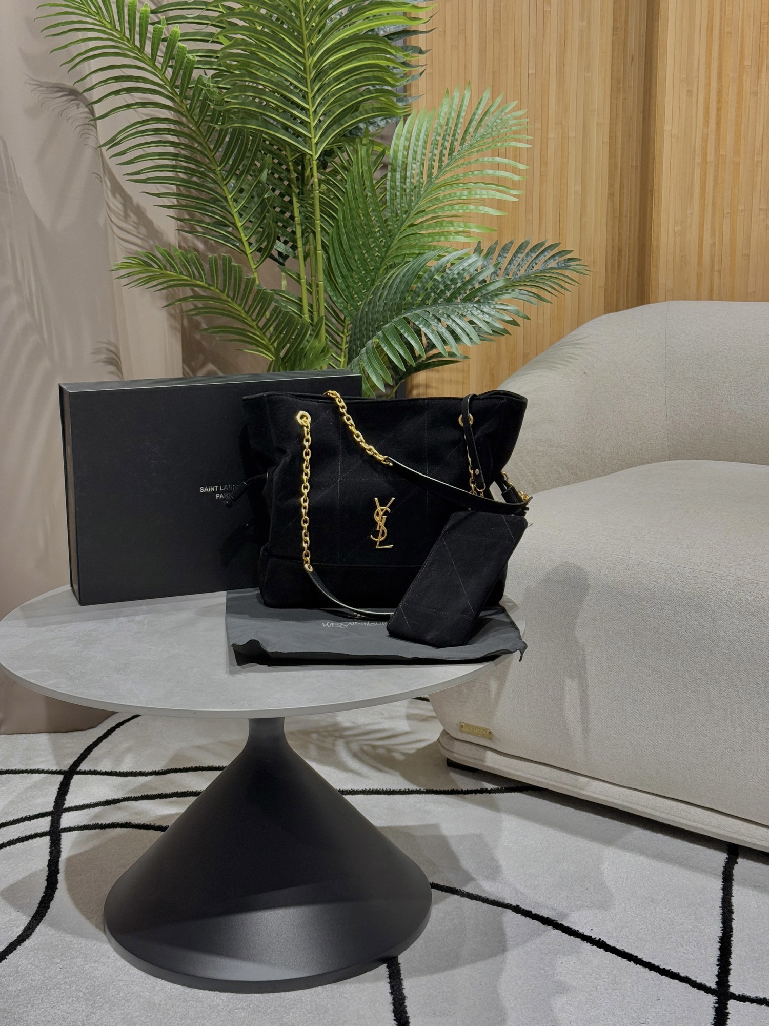 Saint Laurent Jamie Shopping in Suede Black - 9