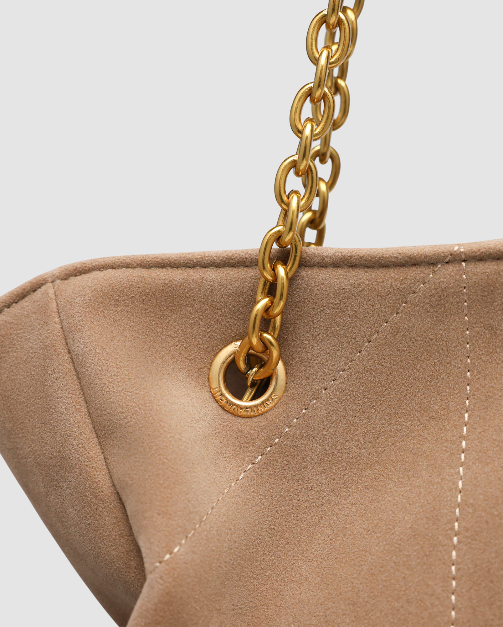 Saint Laurent Jamie Shopping in Suede Golden Leaf - 3