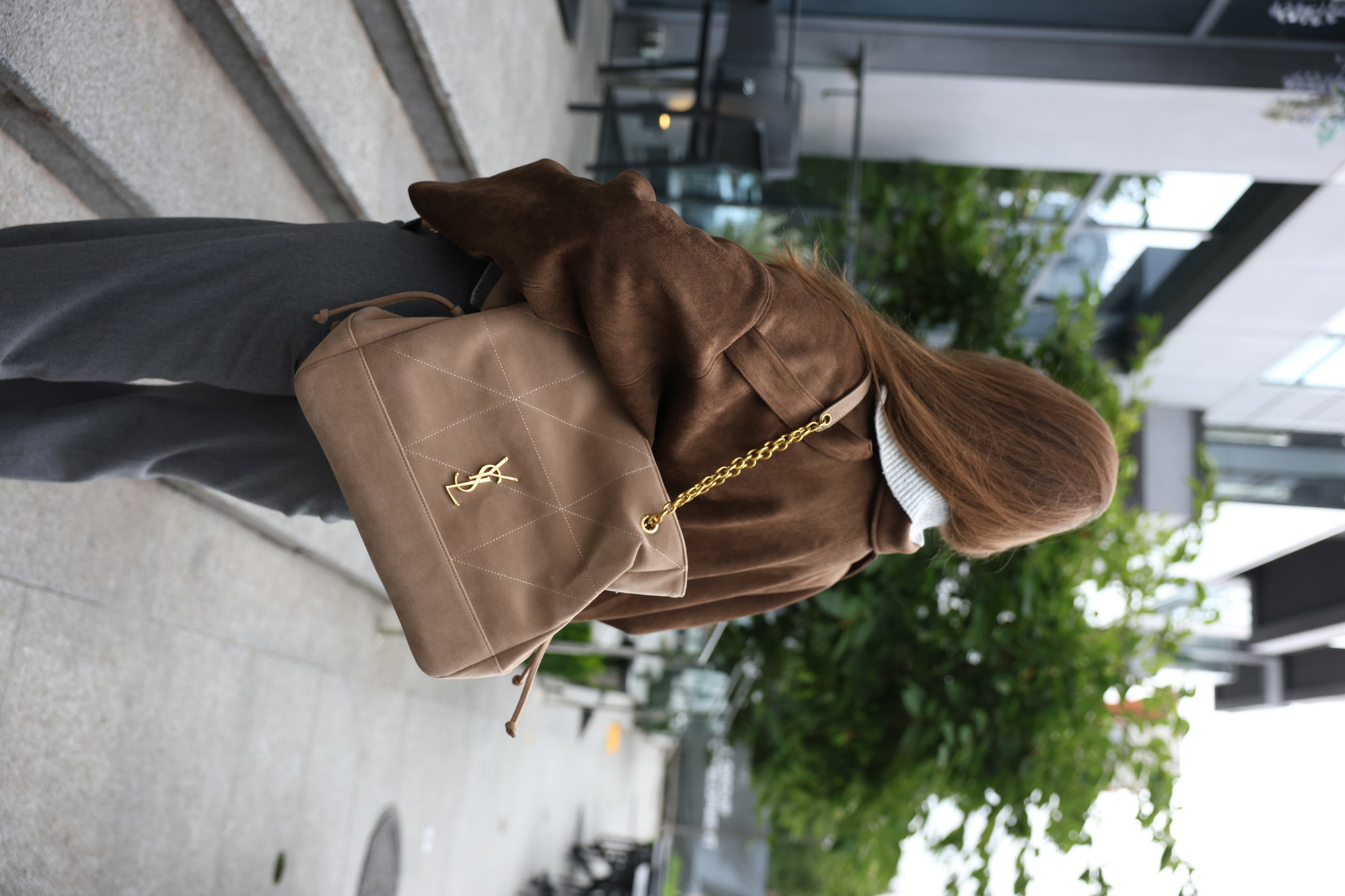 Saint Laurent Jamie Shopping in Suede Golden Leaf - 14
