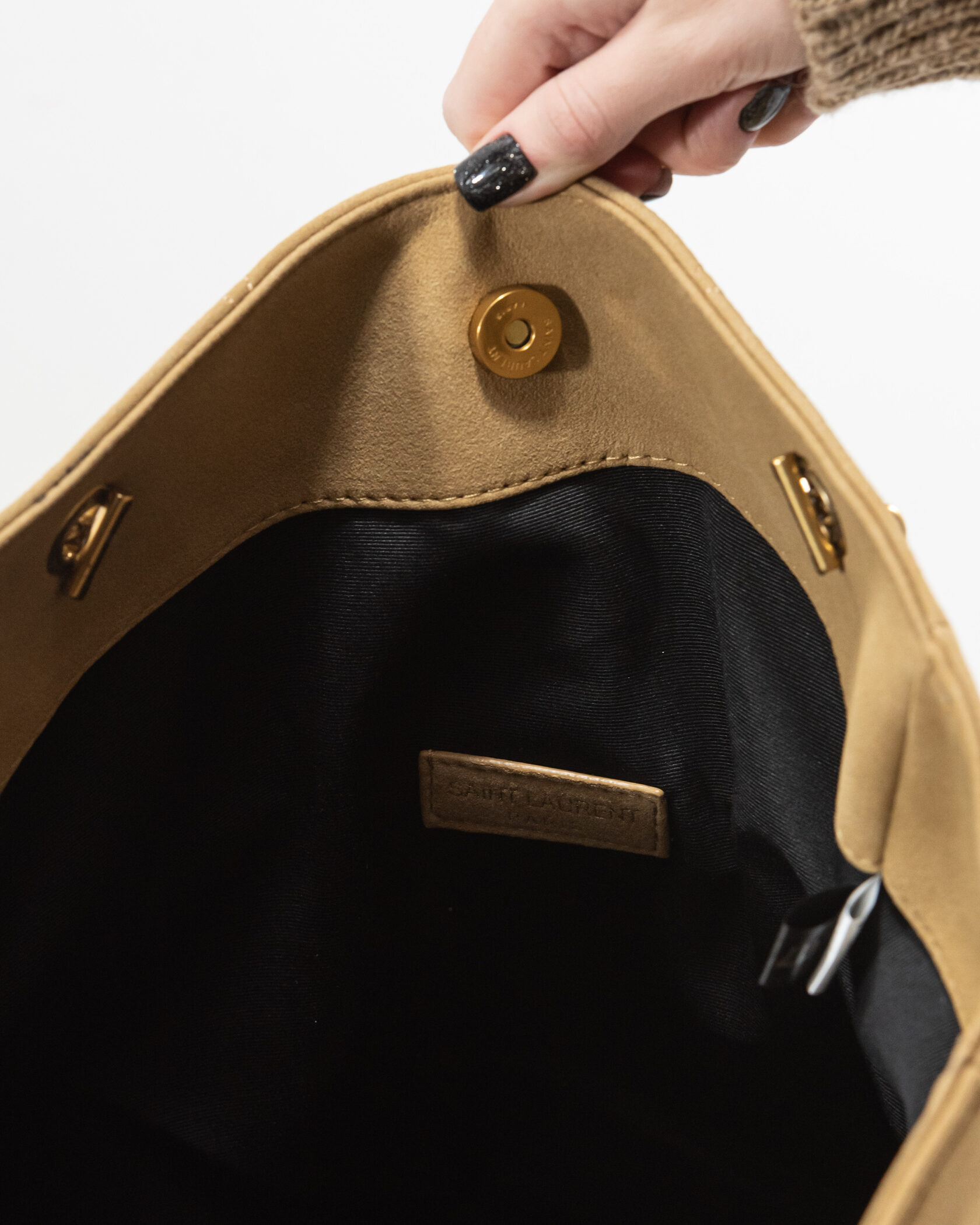 Saint Laurent Jamie Shopping in Suede Golden Leaf - 12