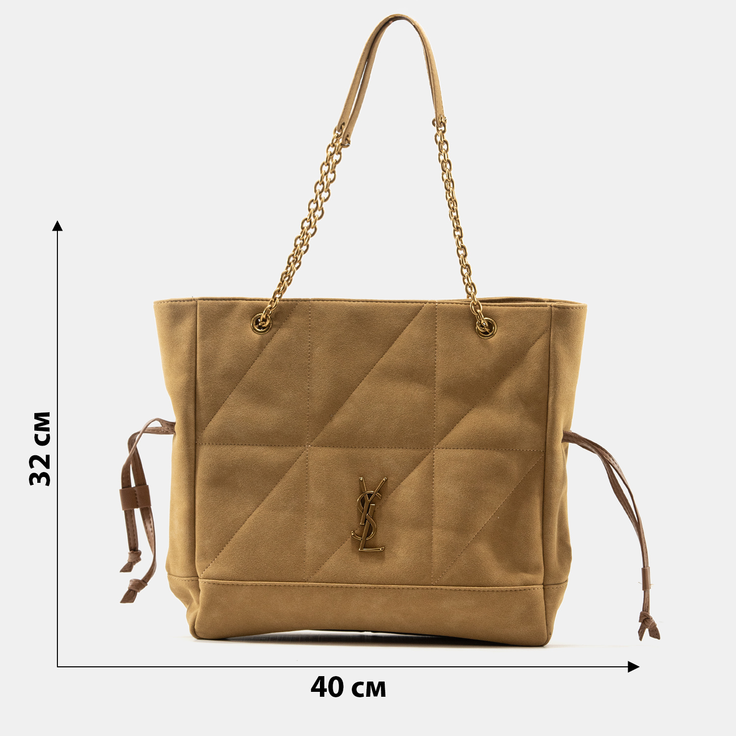 Saint Laurent Jamie Shopping in Suede Golden Leaf - 3