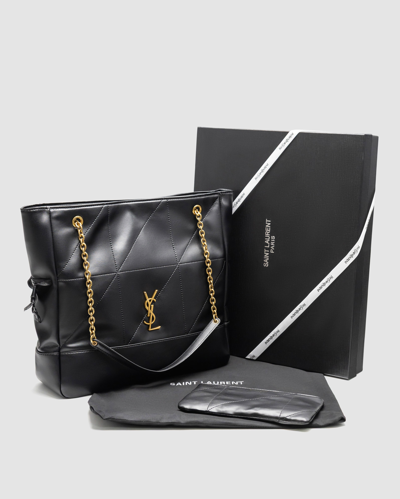 Saint Laurent Jamie Shopping Leather Tote Bag in Black - 8