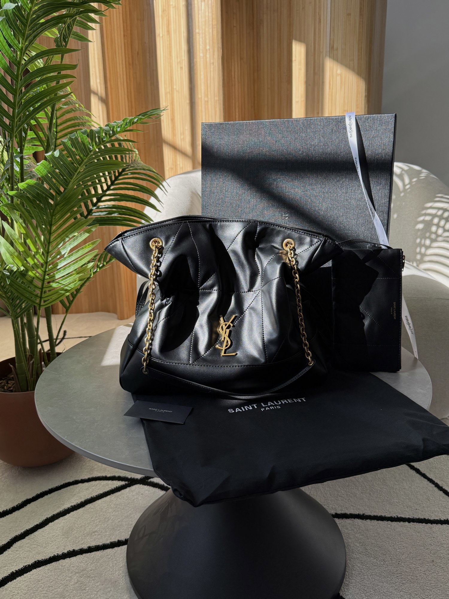 Saint Laurent Jamie Shopping Leather Tote Bag in Black - 11