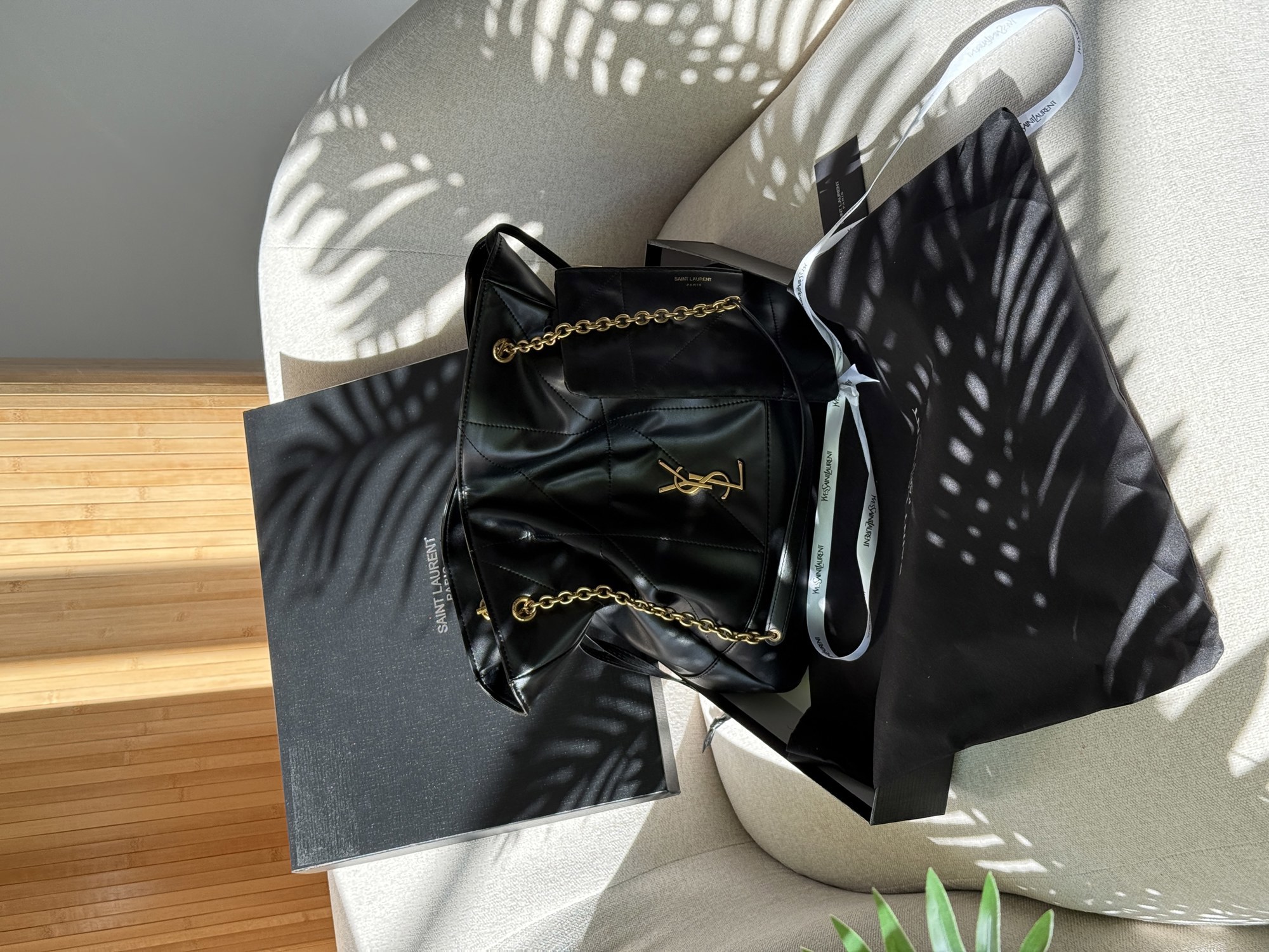 Saint Laurent Jamie Shopping Leather Tote Bag in Black - 9