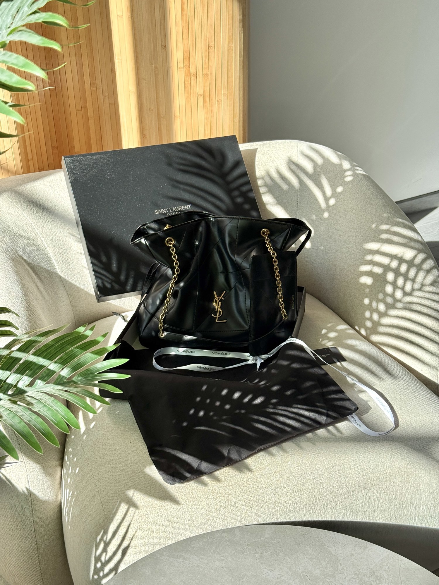 Saint Laurent Jamie Shopping Leather Tote Bag in Black - 10