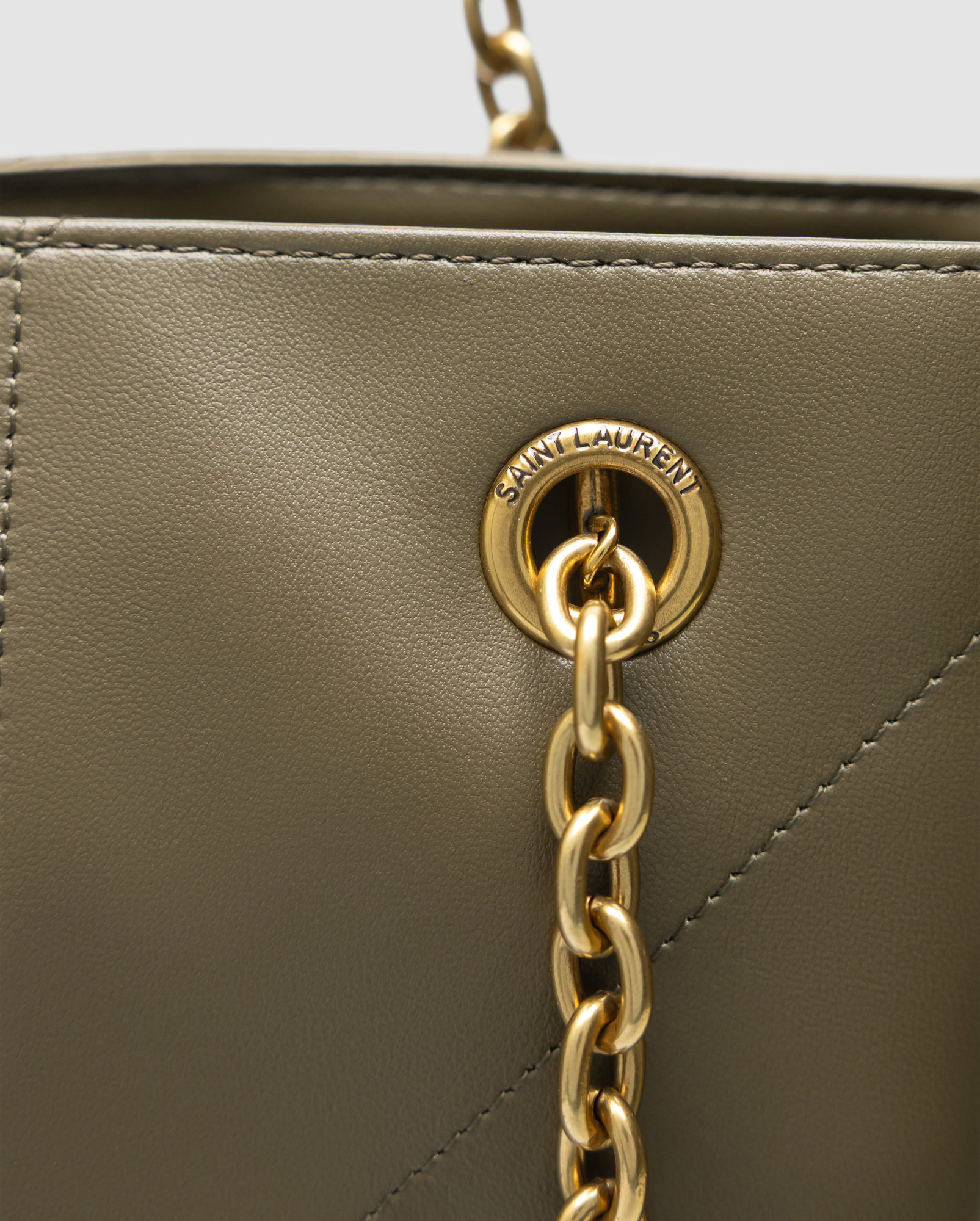 Saint Laurent Jamie Shopping Leather Tote Bag Light Musk - 5