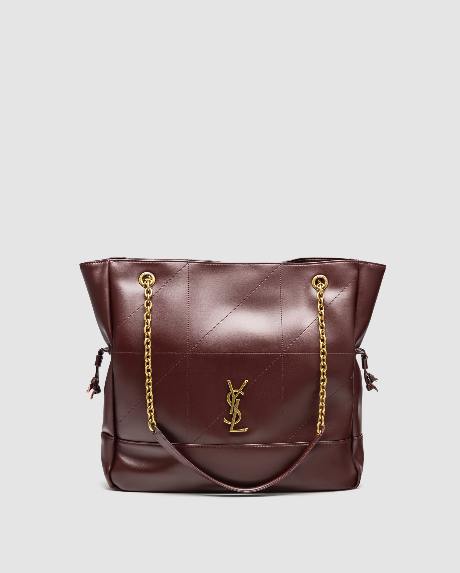 Saint Laurent Jamie Shopping Leather Tote Bag Rouge Merlot - 3