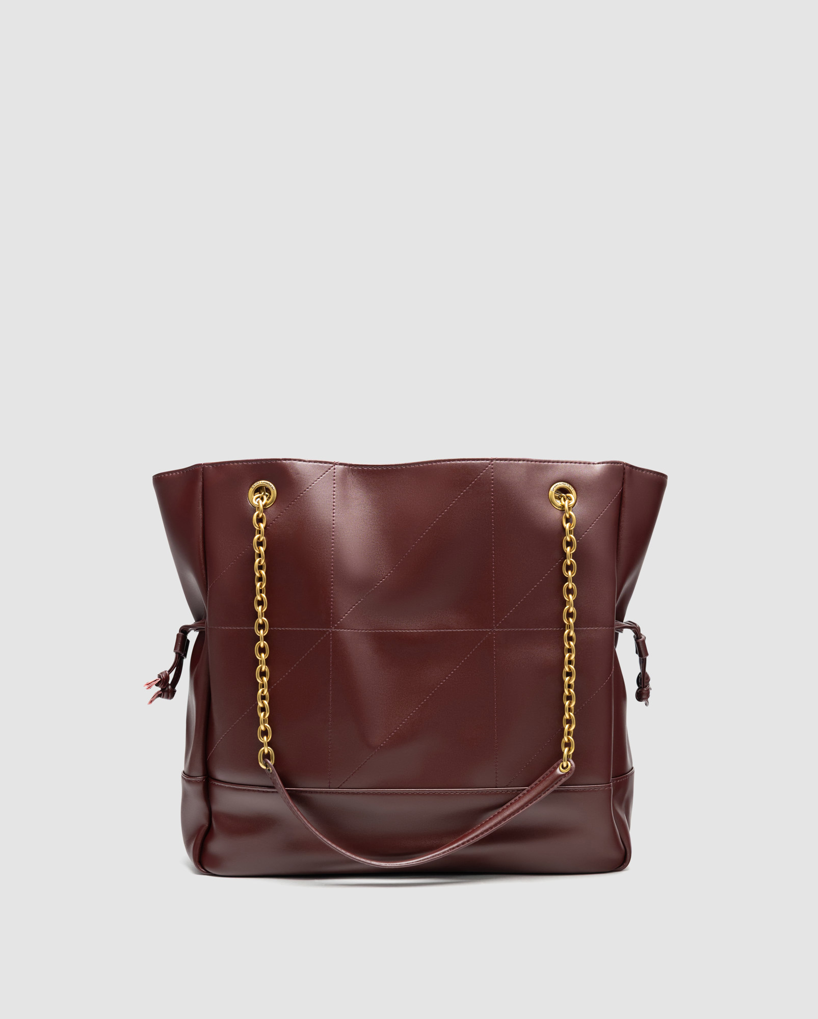 Saint Laurent Jamie Shopping Leather Tote Bag Rouge Merlot - 4
