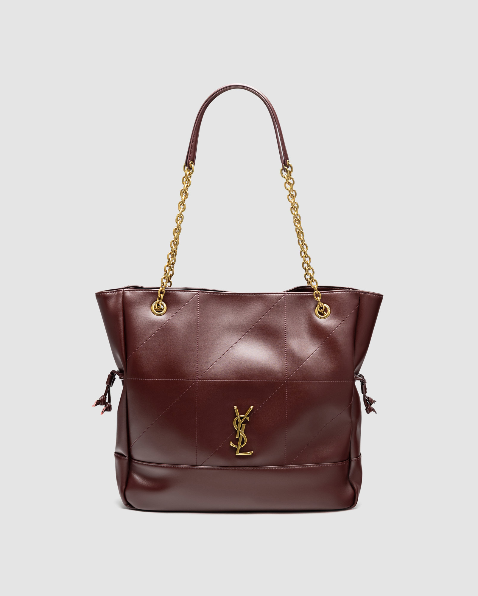 Saint Laurent Jamie Shopping Leather Tote Bag Rouge Merlot - 2