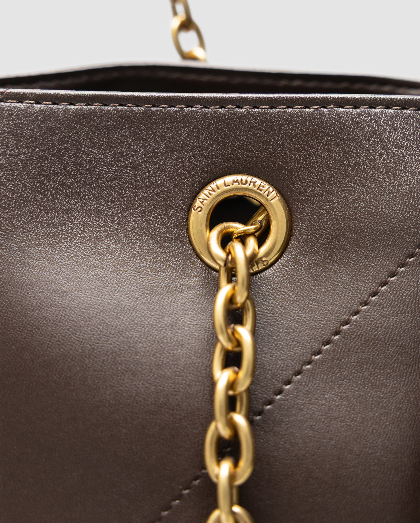 Saint Laurent Jamie Shopping Leather Tote Bag Urban Grey - 6
