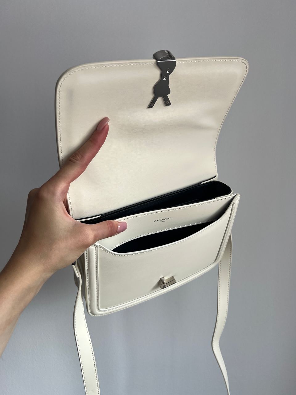 Saint Laurent Large Solferino Cream/Silver - 10