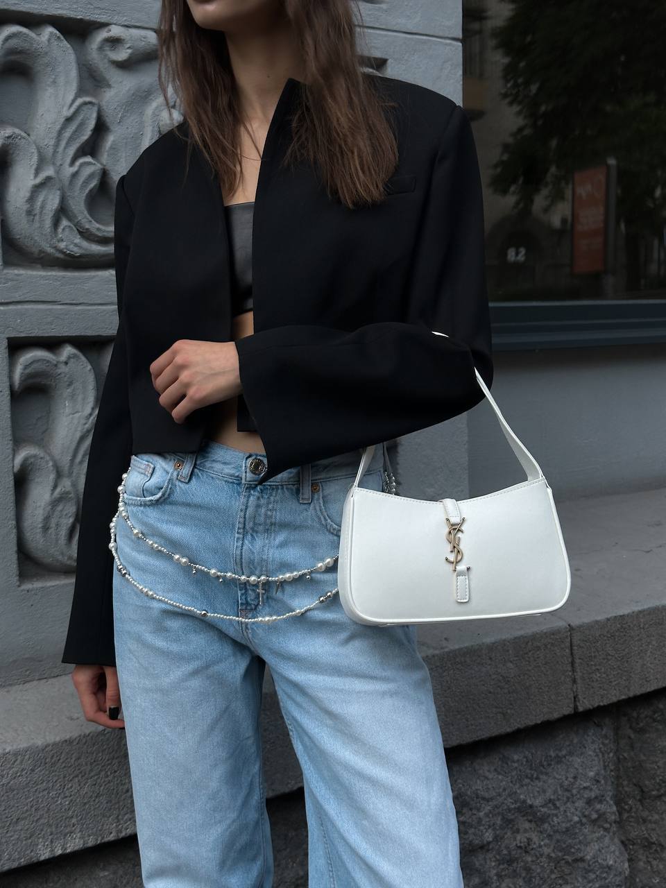 Saint Laurent Le 5 à 7 Hobo White - 3