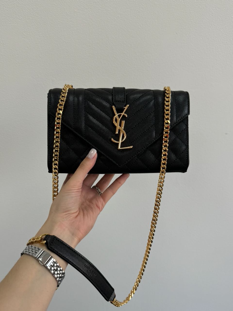 Saint Laurent Leather Envelope Chain Bag - 12