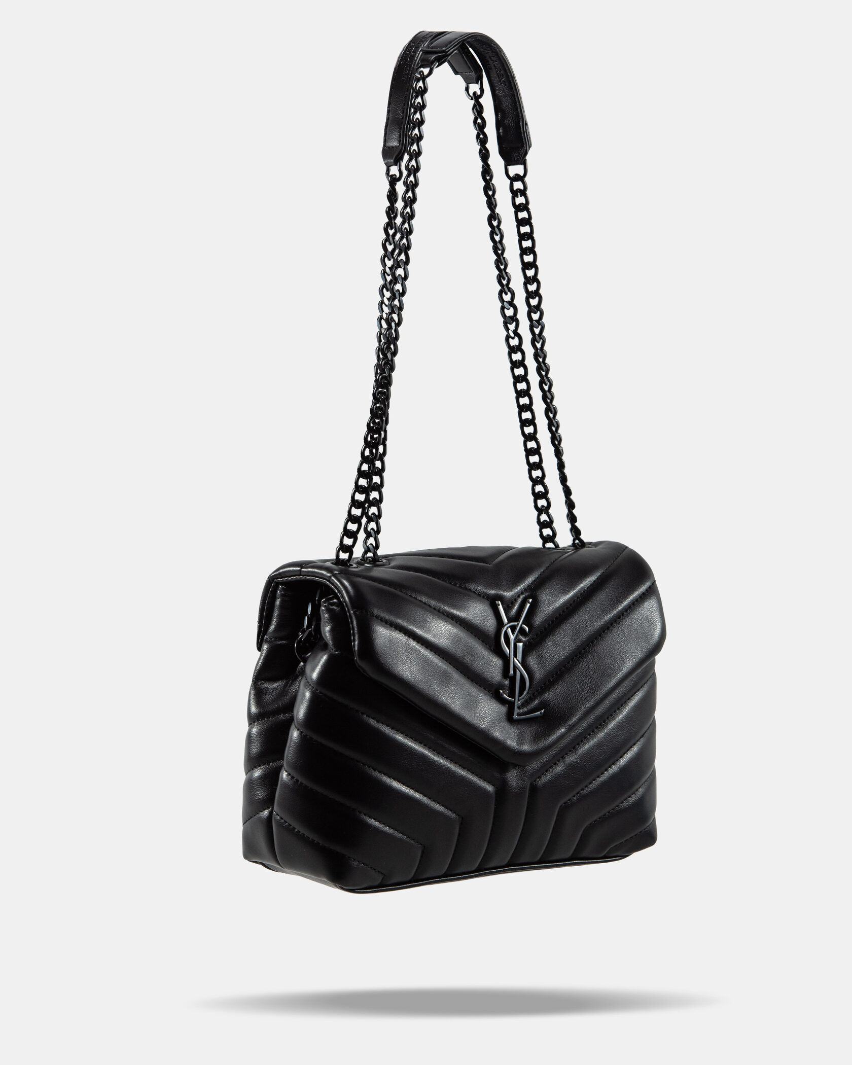 Saint Laurent Loulou Puffer Small Shoulder Bag in Black Quilted Leather with Black Hardware - 7