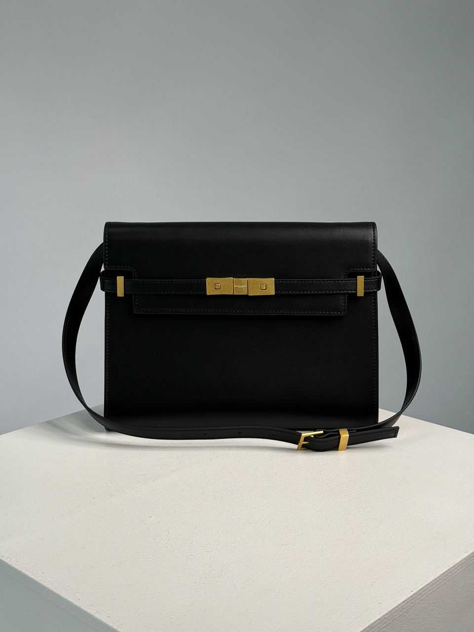 Saint Laurent Manhattan Large Leather Shoulder Bag Black - 8