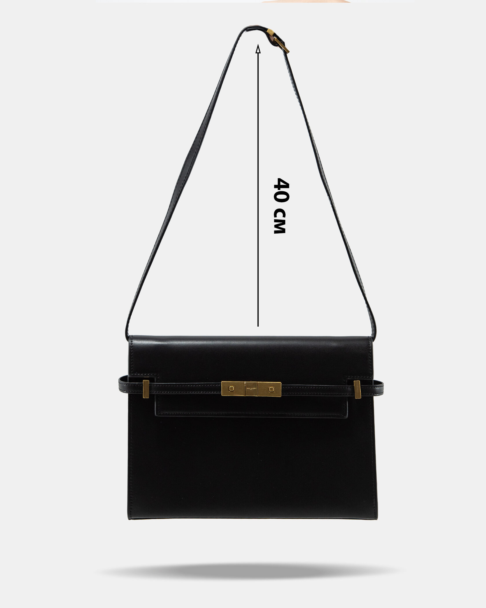 Saint Laurent Manhattan Leather Shoulder Bag Black - 4