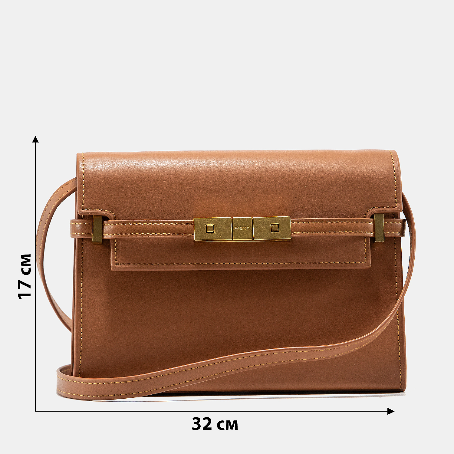 Saint Laurent Manhattan Medium Leather Shoulder Bag Brown - 3