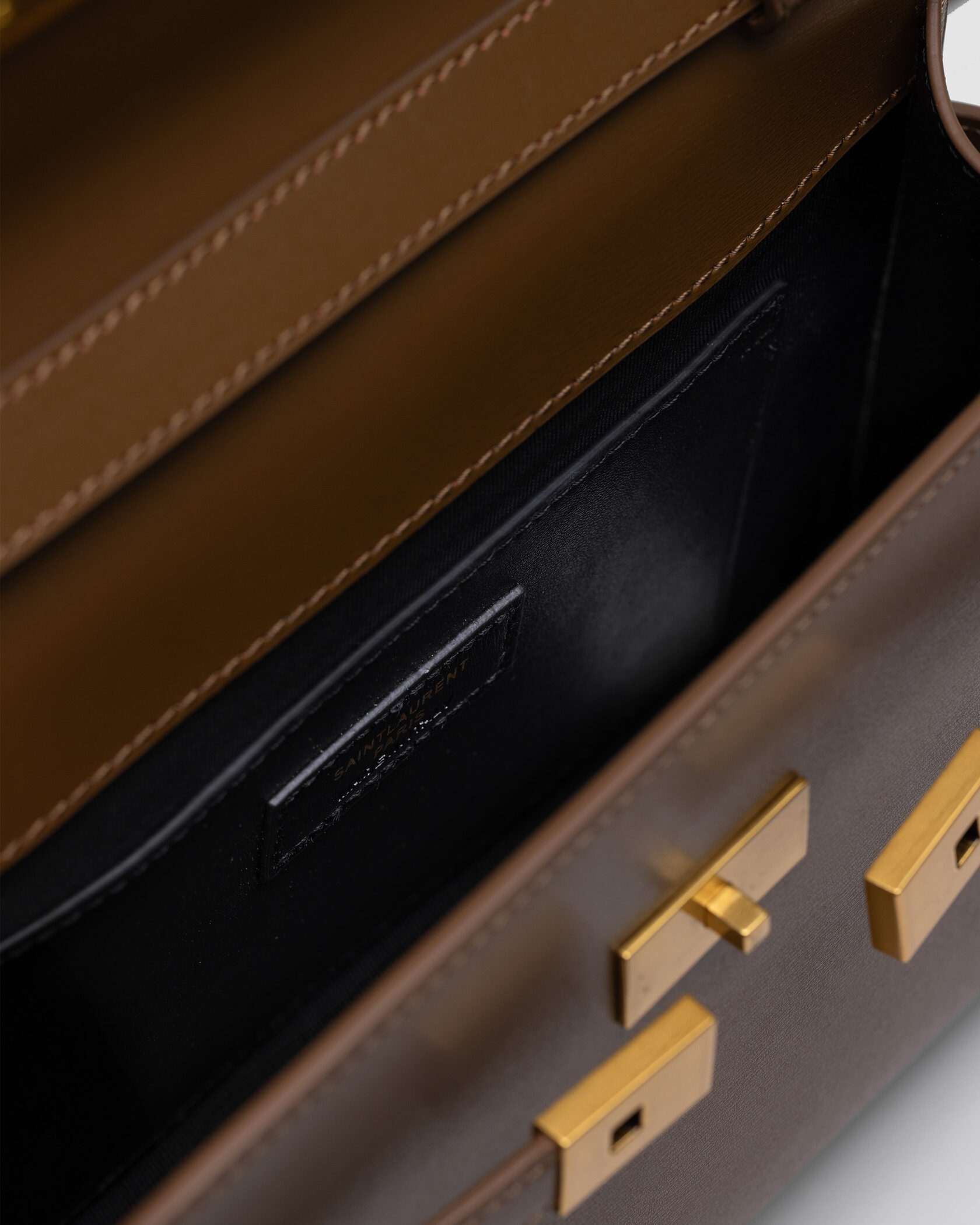 Saint Laurent Manhattan Medium Leather Shoulder Bag Brown - 12