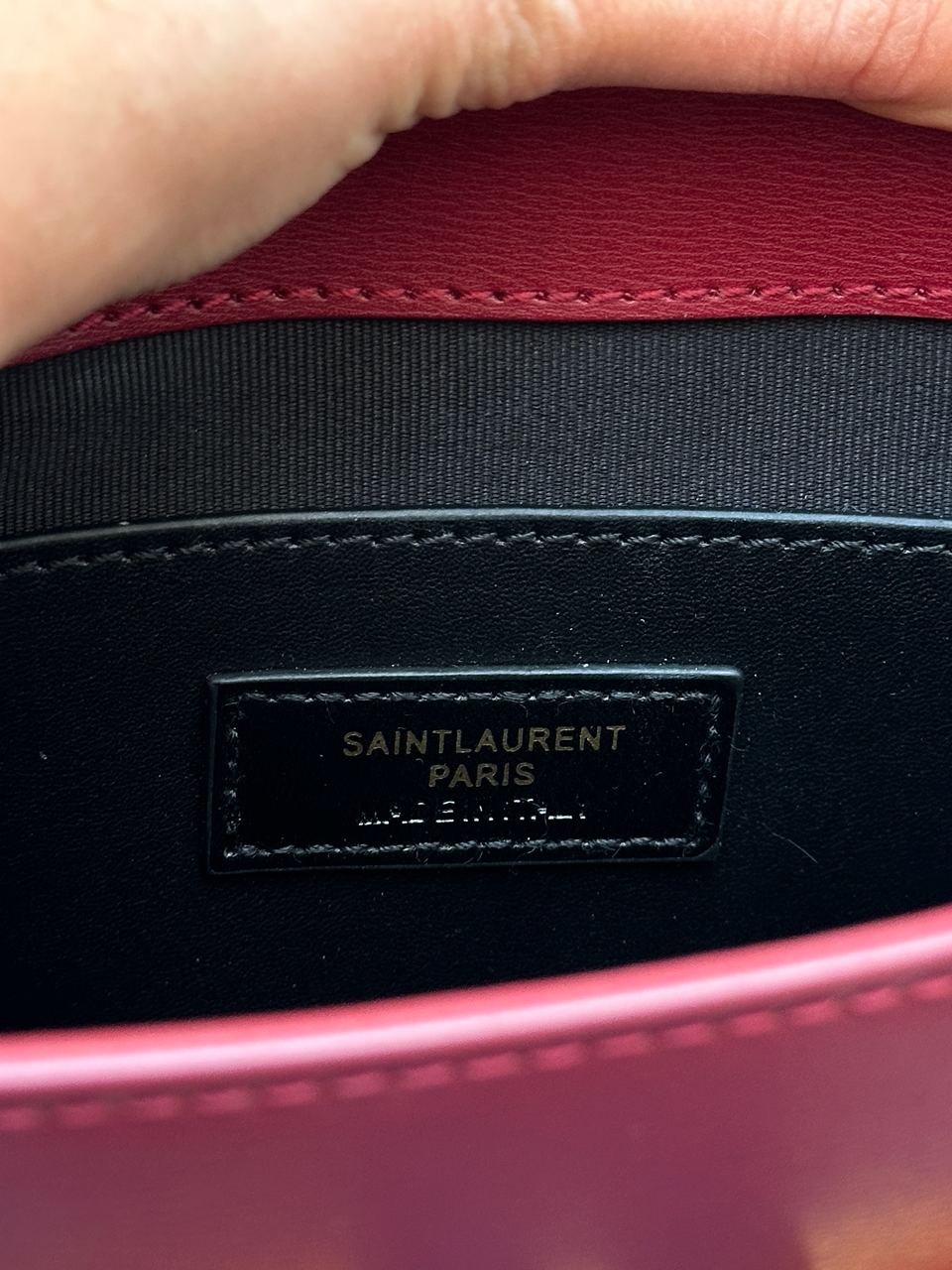 Saint Laurent Manhattan Medium Leather Shoulder Bag Burgundy - 15
