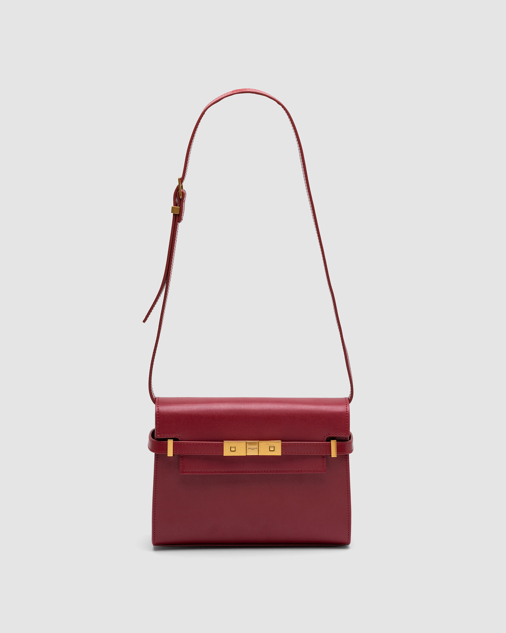 Saint Laurent Manhattan Medium Leather Shoulder Bag Burgundy - 3