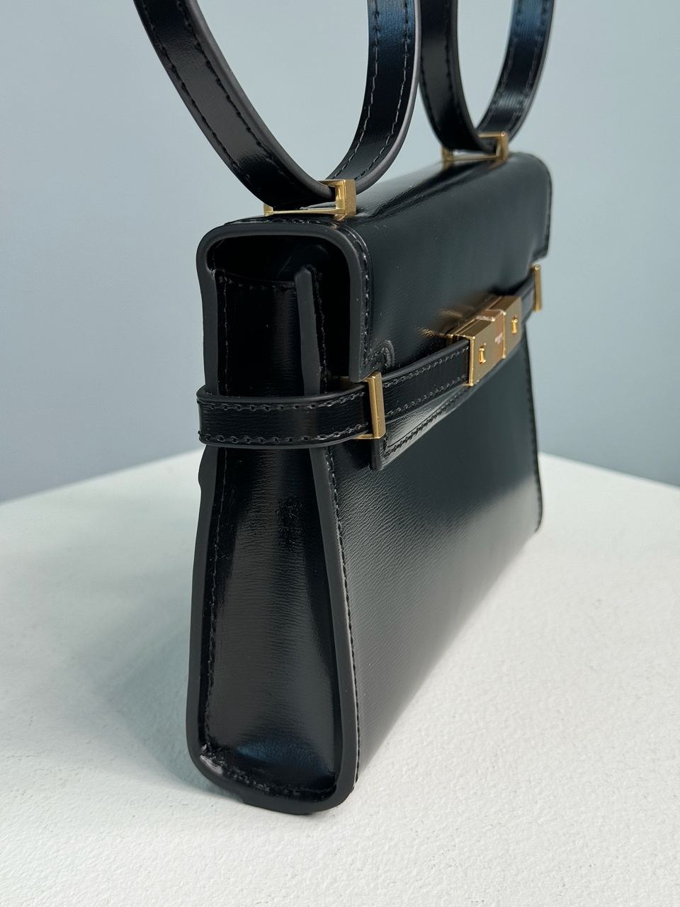 Saint Laurent Manhattan Mini Leather Shoulder Bag Black - 15
