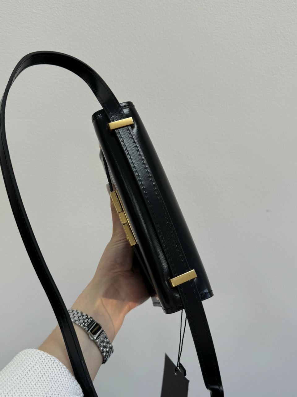 Saint Laurent Manhattan Mini Leather Shoulder Bag Black - 19