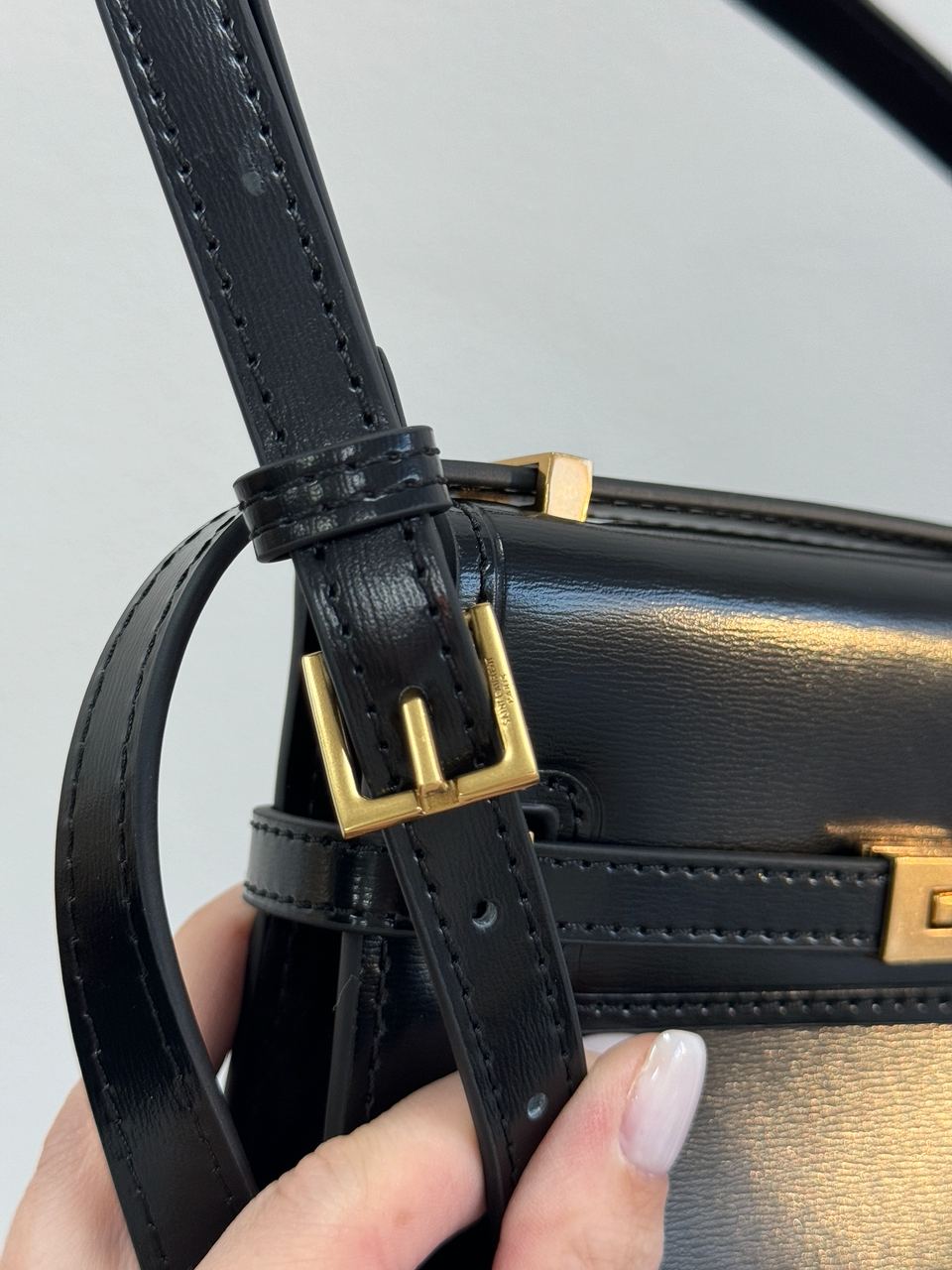 Saint Laurent Manhattan Mini Leather Shoulder Bag Black - 20