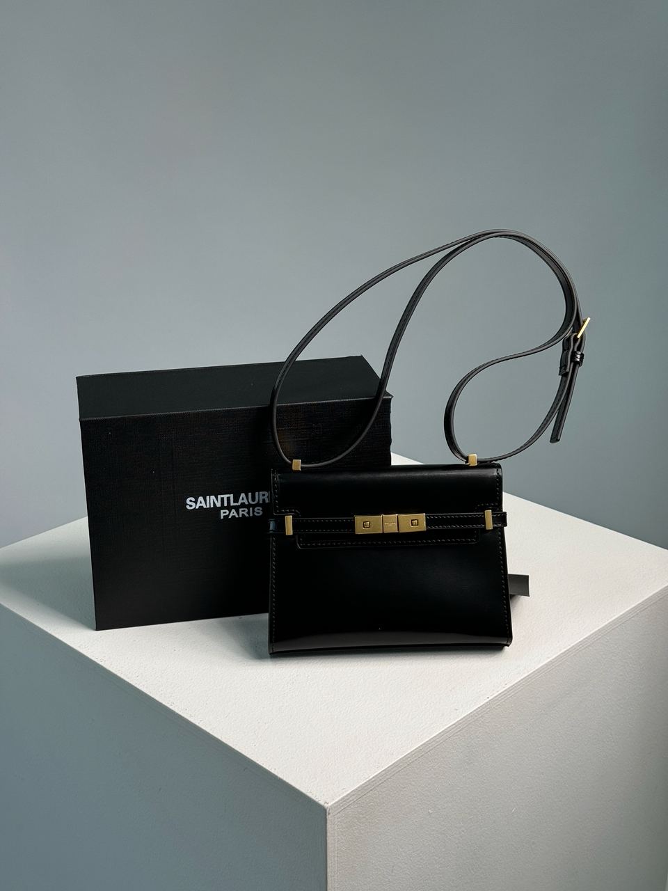 Saint Laurent Manhattan Mini Leather Shoulder Bag Black - 4