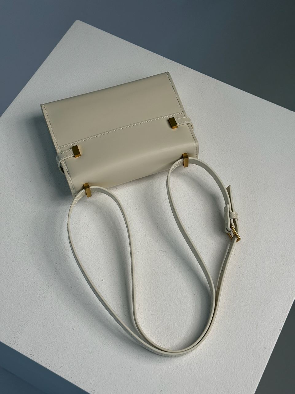 Saint Laurent Manhattan Mini Leather Shoulder Bag Cream - 19