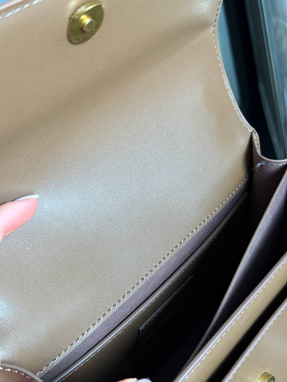 Saint Laurent Medium Sunset in Smooth Leather Brown/Gold - 9