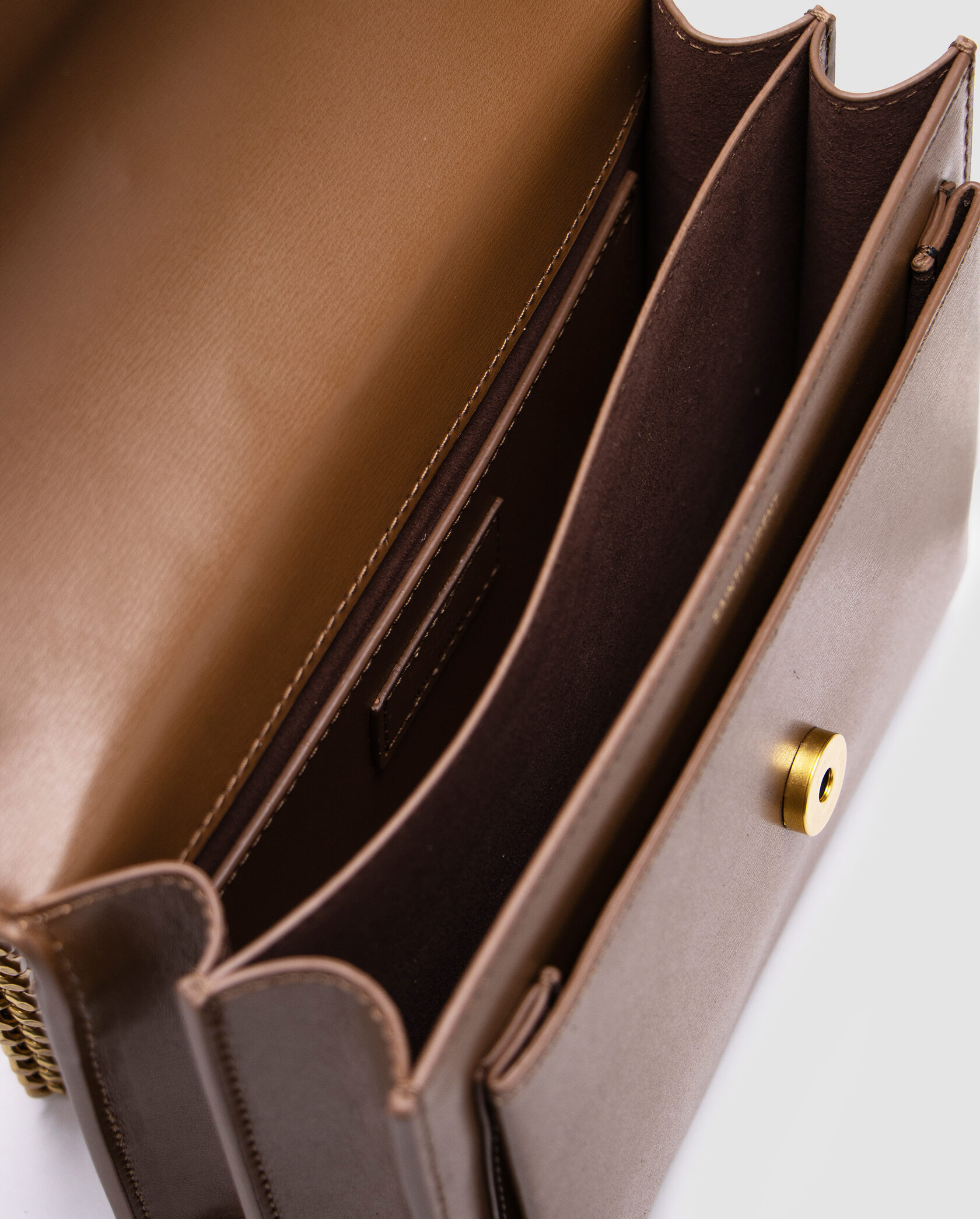 Saint Laurent Medium Sunset in Smooth Leather Brown/Gold - 12